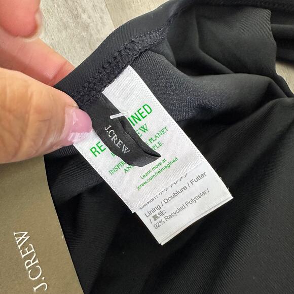 NEW J.Crew Bow one-shoulder one-piece Swimsuit in black Size 16 BF170 - Picture 4 of 7